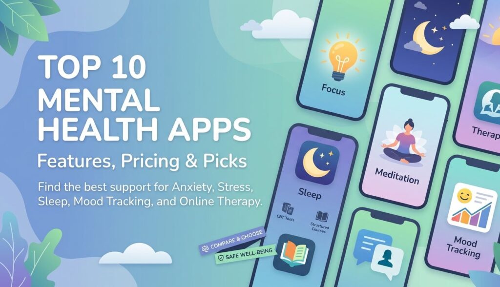 Top 10 Mental Health Apps: Features, Pricing & Picks